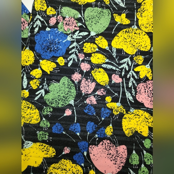 Lularoe Distressed Floral Print Leggings - Picture 2 of 5
